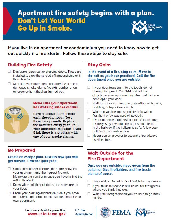 Apartment Fire Safety Flyer