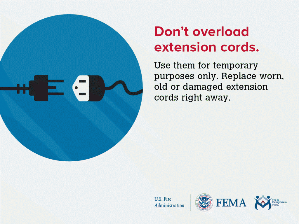 Don't overload extension cords